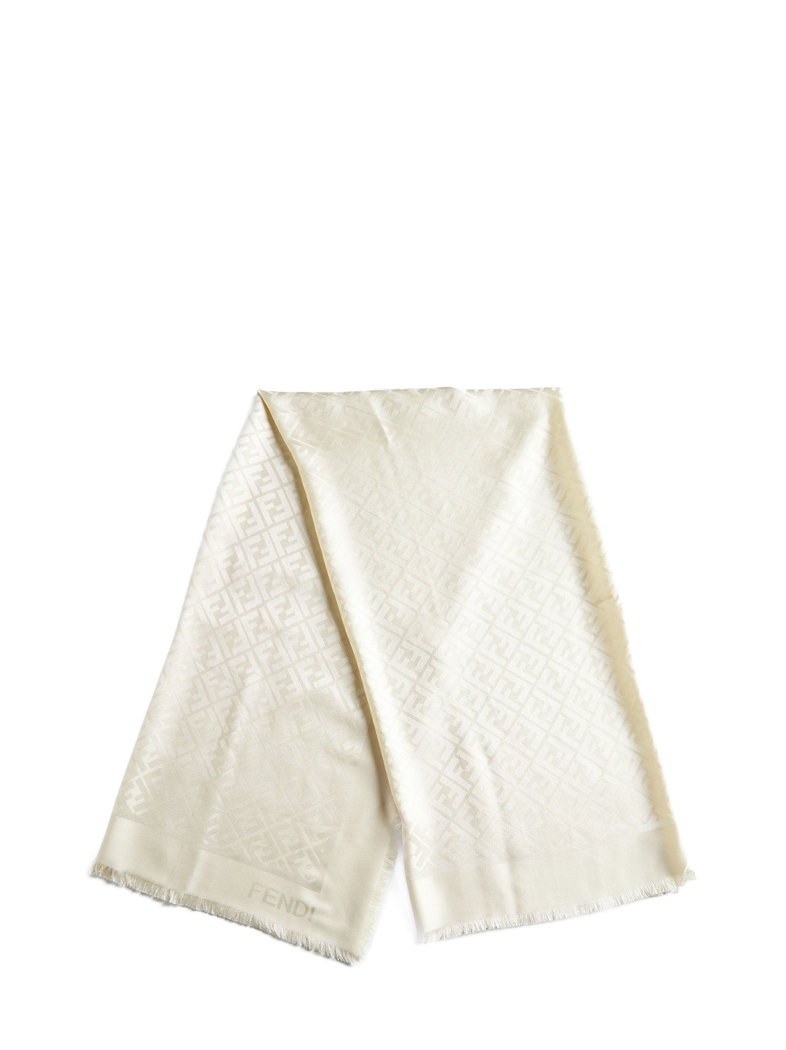 Fendi Silk Women Ivory Organic Silk Shaw FENDI