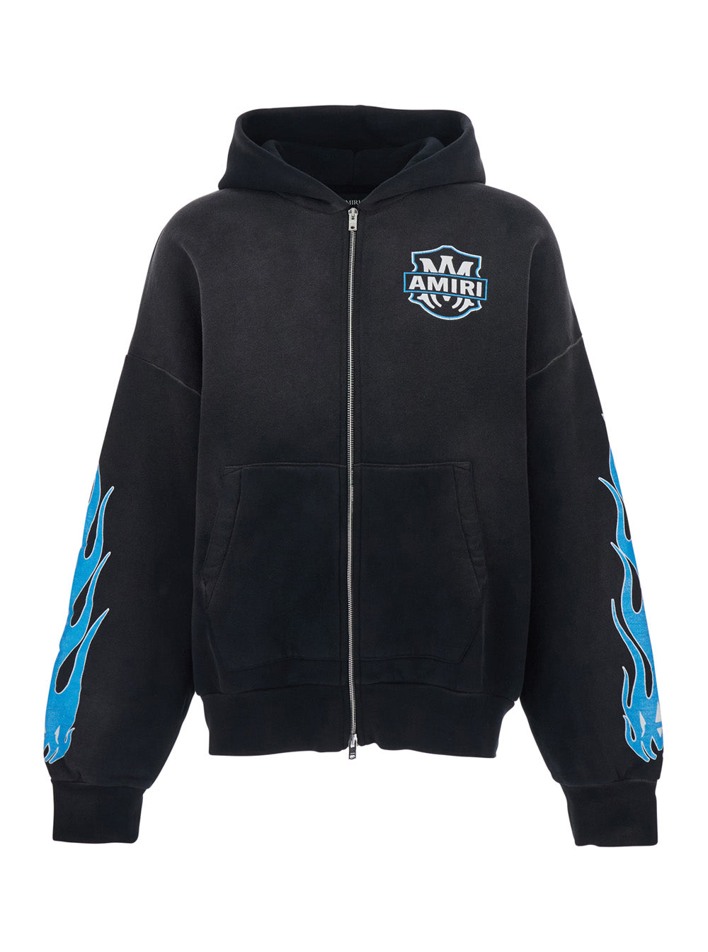 Amiri Men Black Hoodie With Front Logo And Maxi Logo On The Back For Men
