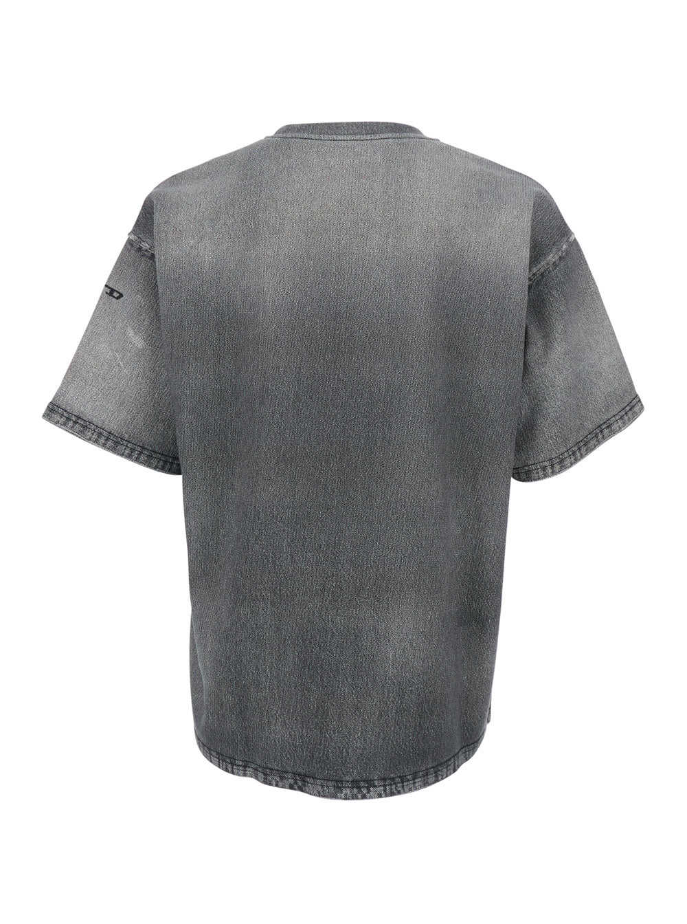 Diesel Men Grey Crew Neck T-Shirt With Dropped Shoulders And Faded Effect In Cotton Man DIESEL