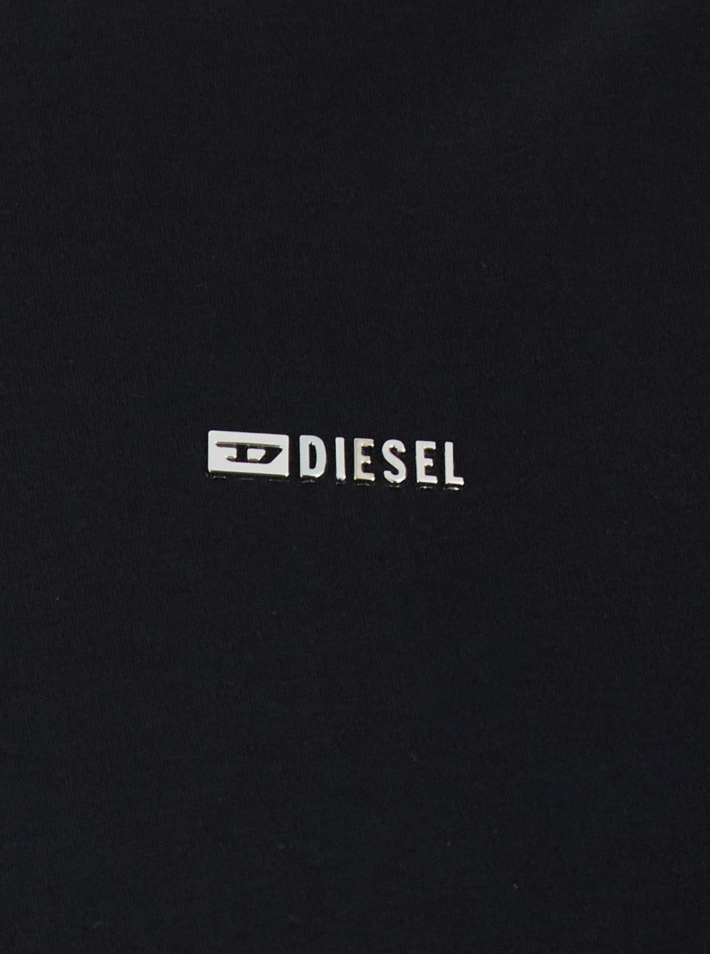 Diesel Men Black T-Shirt 'T-Adjust-Met' With Round Neck And Printed Logo On The Front In Men's Cotton