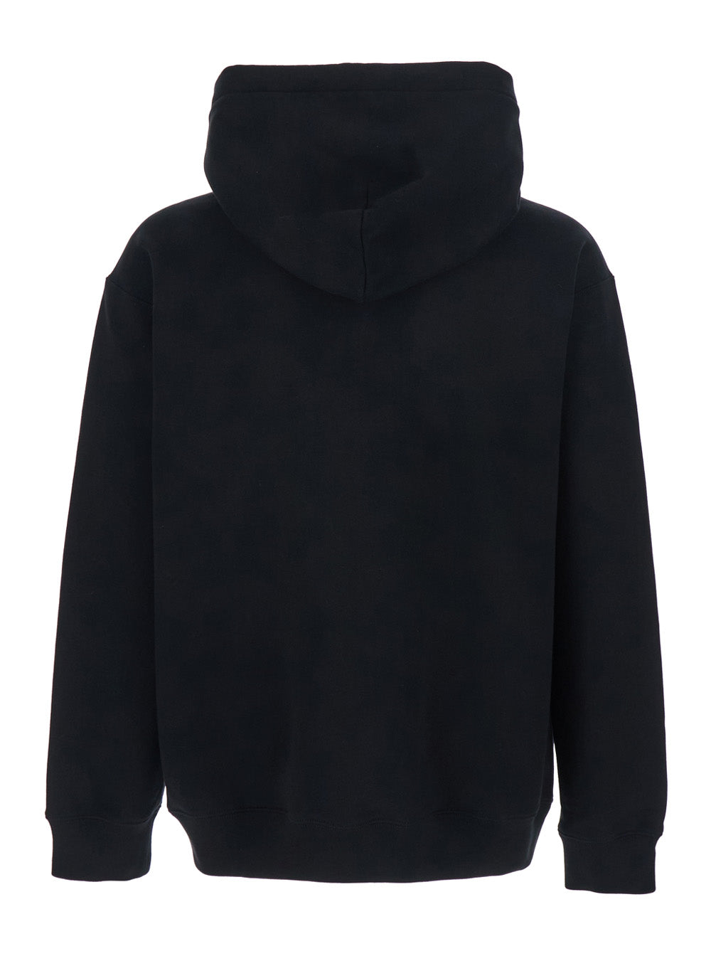 Gucci Men Black Hooded Sweatshirt With Drawstring And Front Logo In Cotton For Men