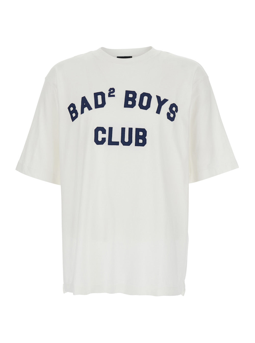Dsquared2 Men White Crew Neck T-Shirt With Logo Print On The Front In Cotton For Men