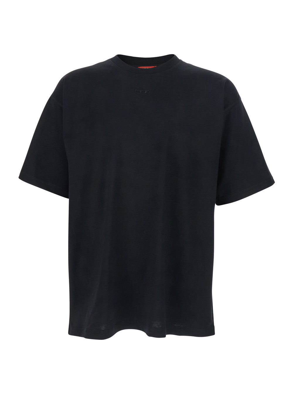 Diesel Men Black T-Shirt 'T-Lucien-Ihbi' With Logo Print On The Front In Cotton For Men