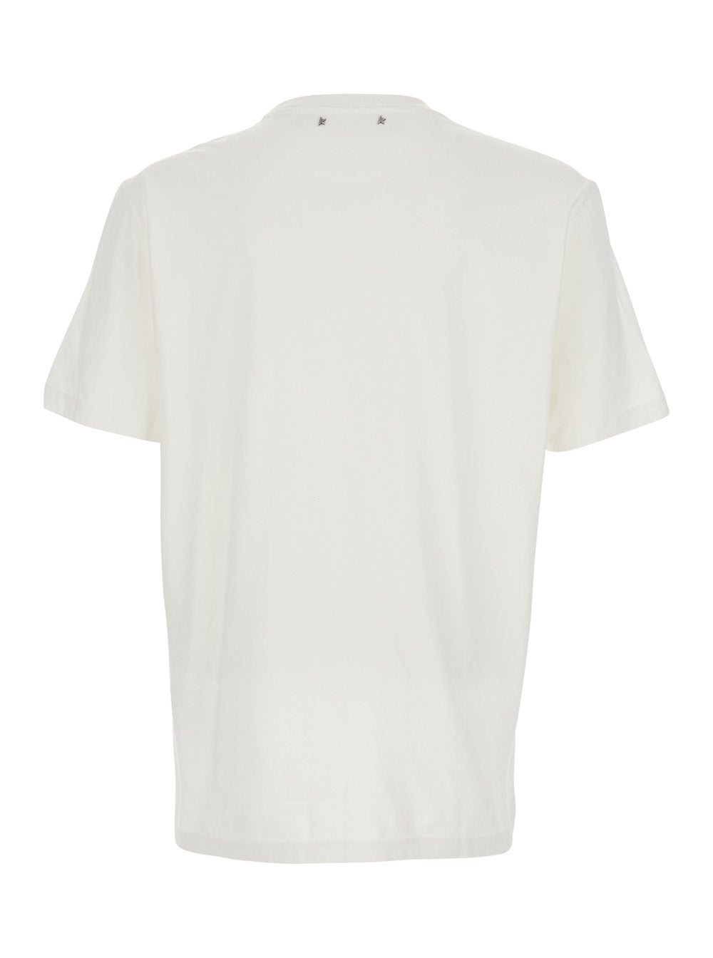 Golden Goose Men White T-Shirt With Logo Lettering In Cotton For Men GOLDEN GOOSE