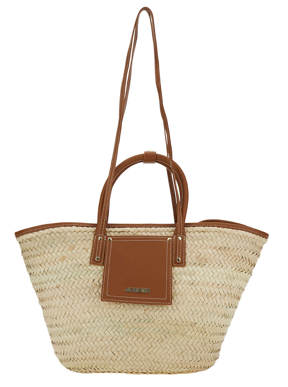 Jacquemus Women 'Le Panier Soli' Beige Handbag With Logo Detail In Natural Palm Woman