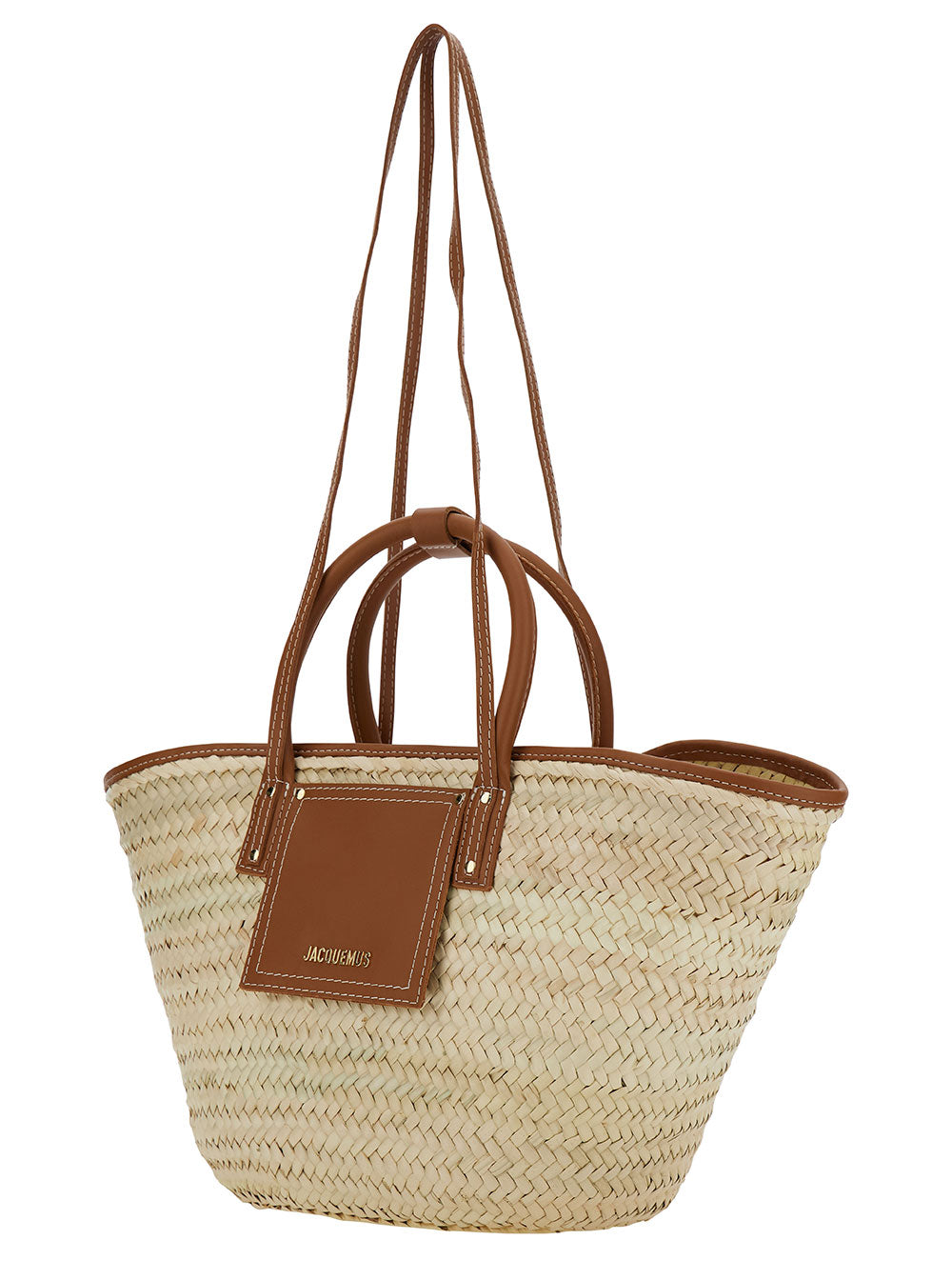 Jacquemus Women 'Le Panier Soli' Beige Handbag With Logo Detail In Natural Palm Woman