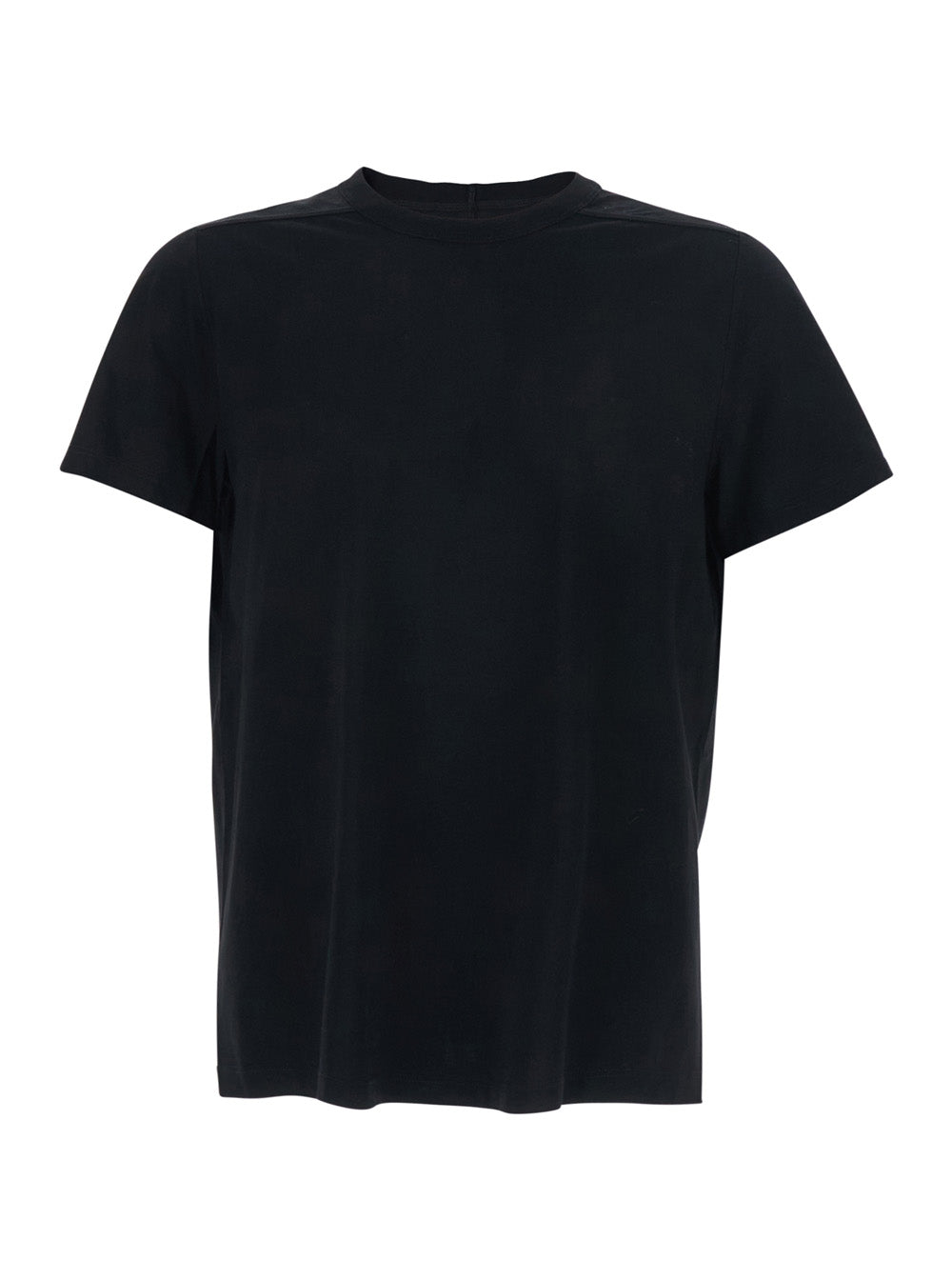 Rick Owens Men Black Crew Neck T-Shirt With Tone On Tone Stitching In Cotton Man RICK OWENS