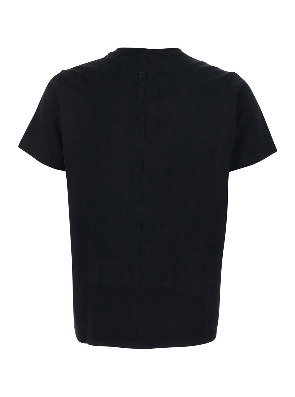 Rick Owens Men Black Crew Neck T-Shirt With Tone On Tone Stitching In Cotton Man RICK OWENS
