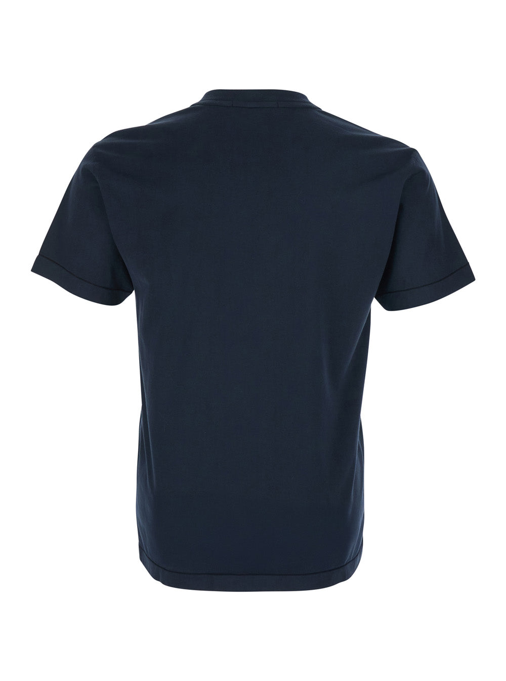 Stone Island Men Blue T-Shirt With Logo Patch On The Front In Cotton For Men STONE ISLAND