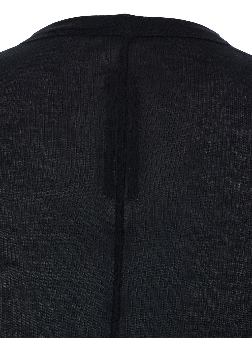 Rick Owens Men Black T-Shirt With Ribbed Design And Round Neck In Viscose And Silk Blend Man RICK OWENS