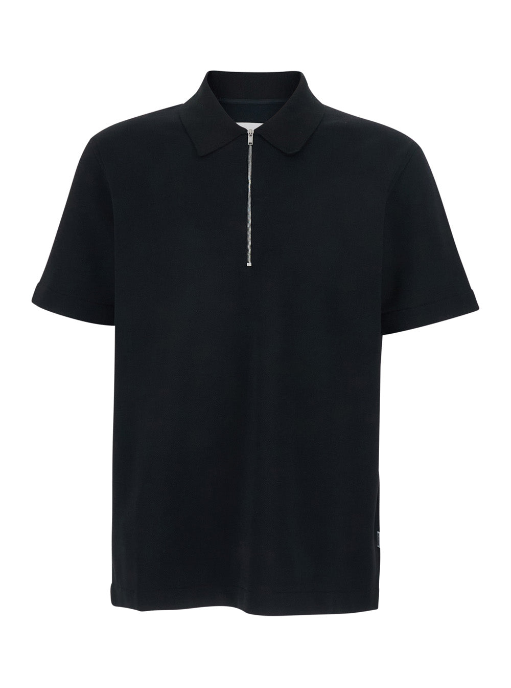 Jil Sander Men Black 'Jil Sander' Polo With Classic Collar And Front Zip Closure For Men