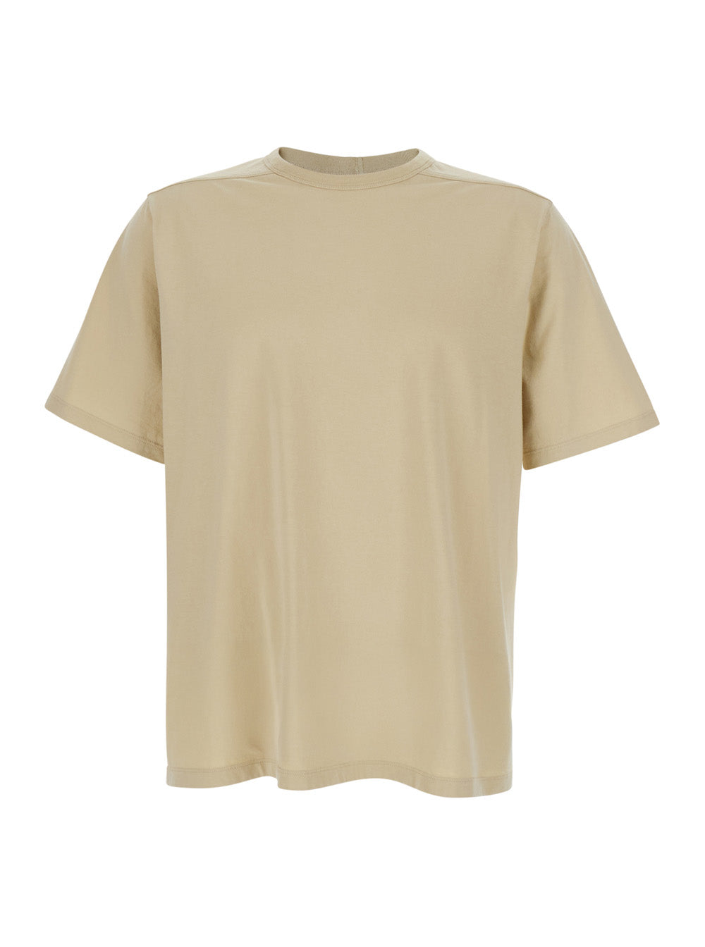 Rick Owens Men T-Shirt 'Brad' Beige With Crew Neck And Short Sleeves In Cotton For Men