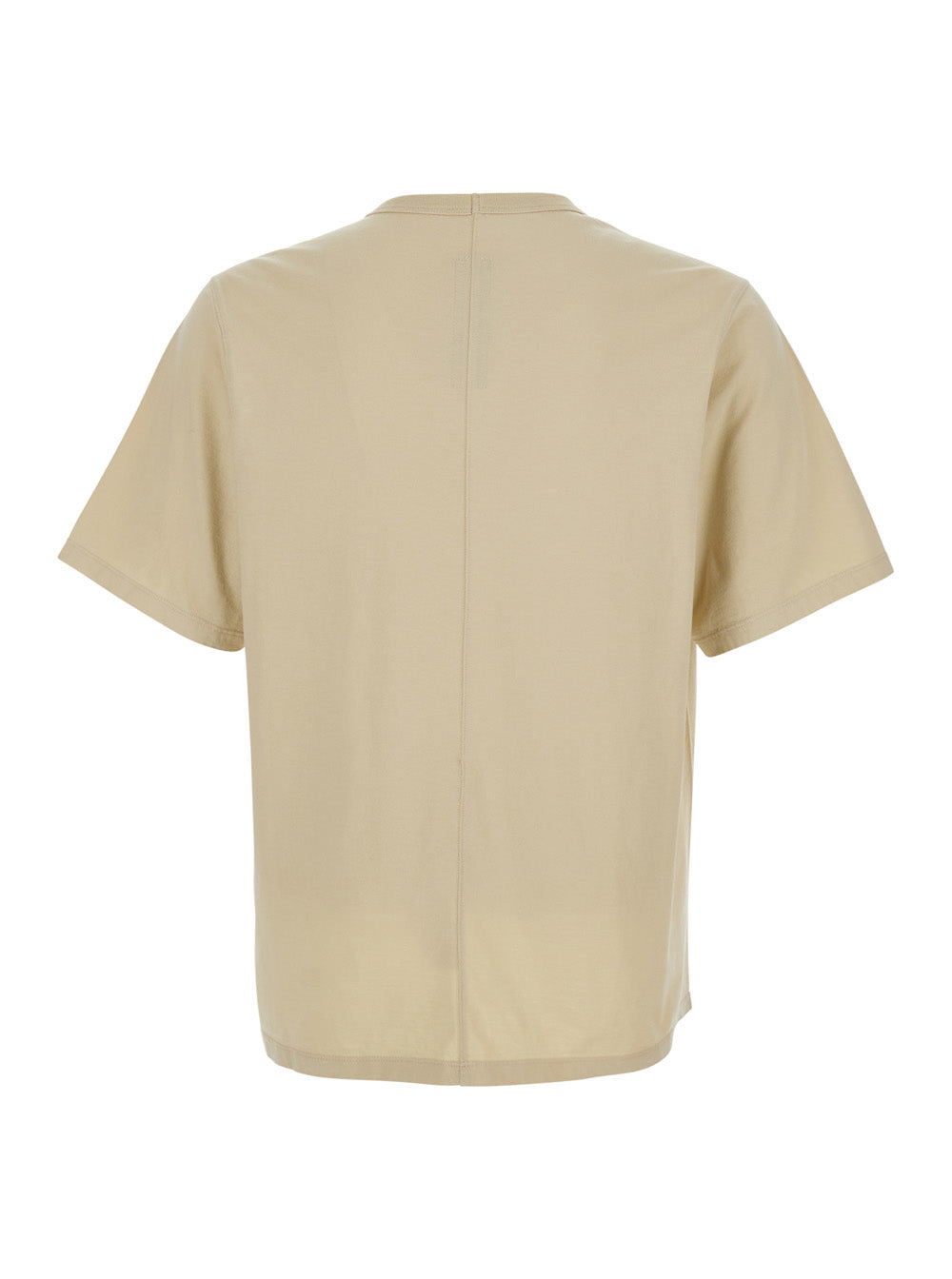 Rick Owens Men T-Shirt 'Brad' Beige With Crew Neck And Short Sleeves In Cotton For Men