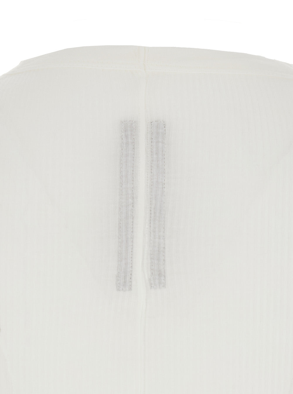 Rick Owens Men White T-Shirt With Ribbed Design And Round Neck In Viscose And Silk Blend Man RICK OWENS