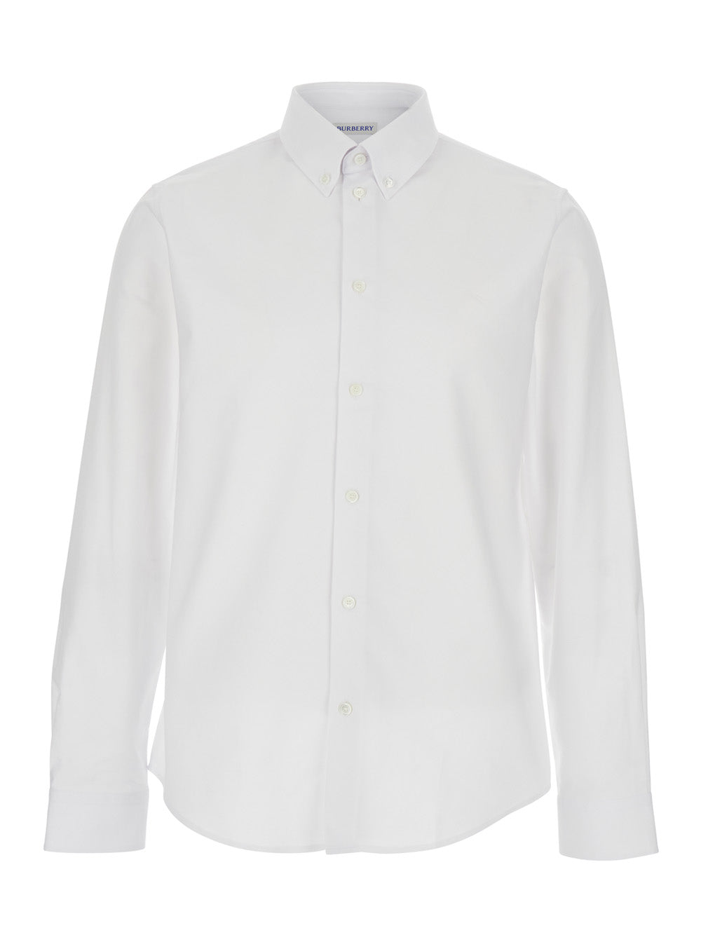 Burberry Men White Shirt With Button Down Collar In Cotton Man BURBERRY