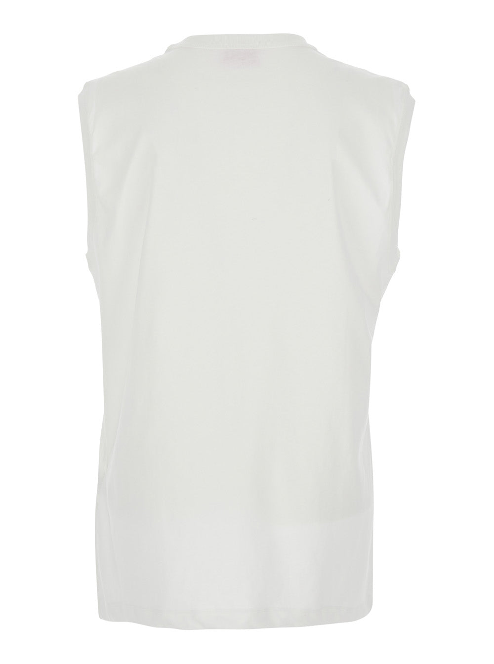 Diesel Men 'T-Bisco-Iod' White Sleeveless Top With Logo Detail On The Front In Cotton Man