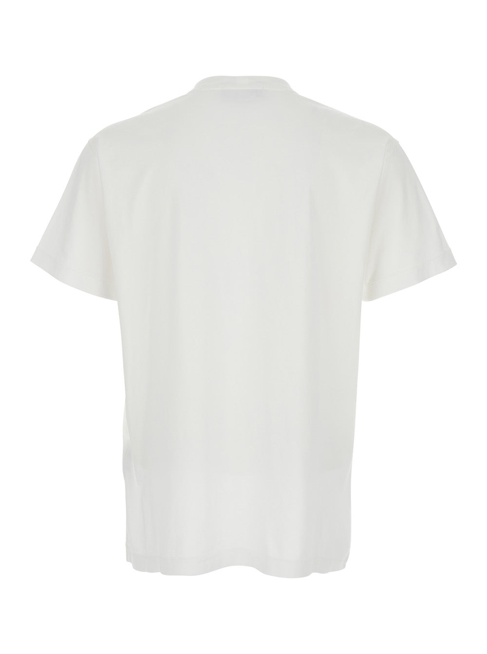 Stone Island Men White Crew Neck T-Shirt With Logo Patch On Front In Cotton For Men STONE ISLAND