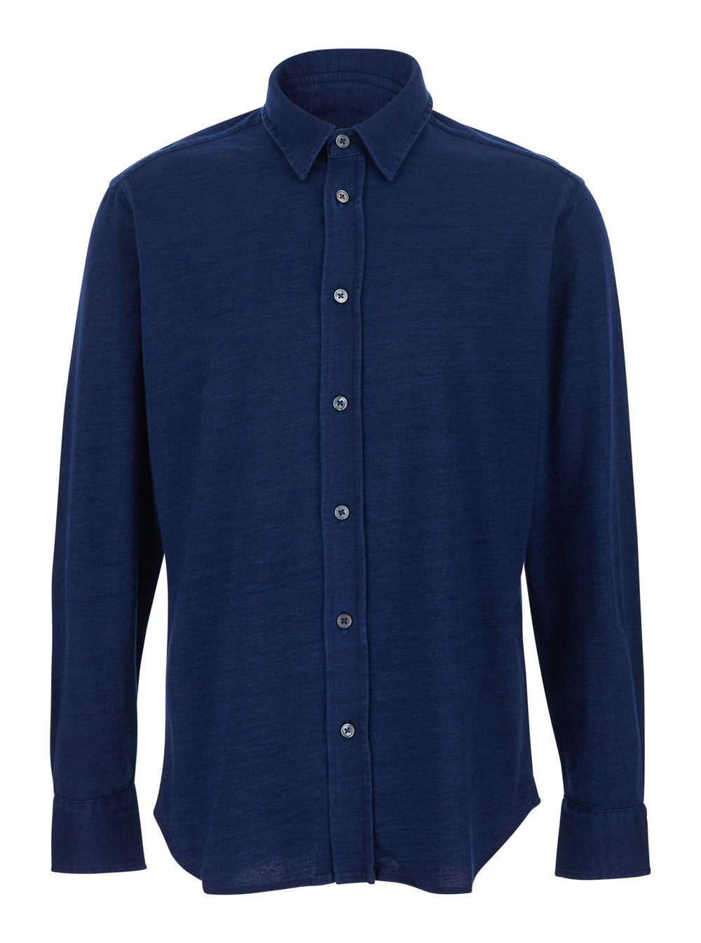 Tom Ford Men Blue Shirt With Classic Collar And Denim Effect In Cotton Man TOM FORD