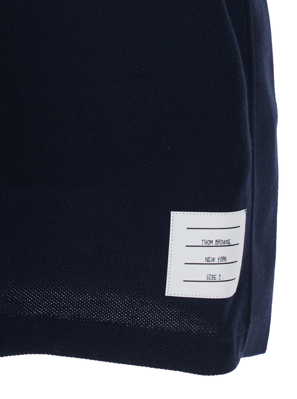Thom Browne Men Men's Blue "4Bar" Polo With Classic Collar And Side Logo In Cotton THOM BROWNE