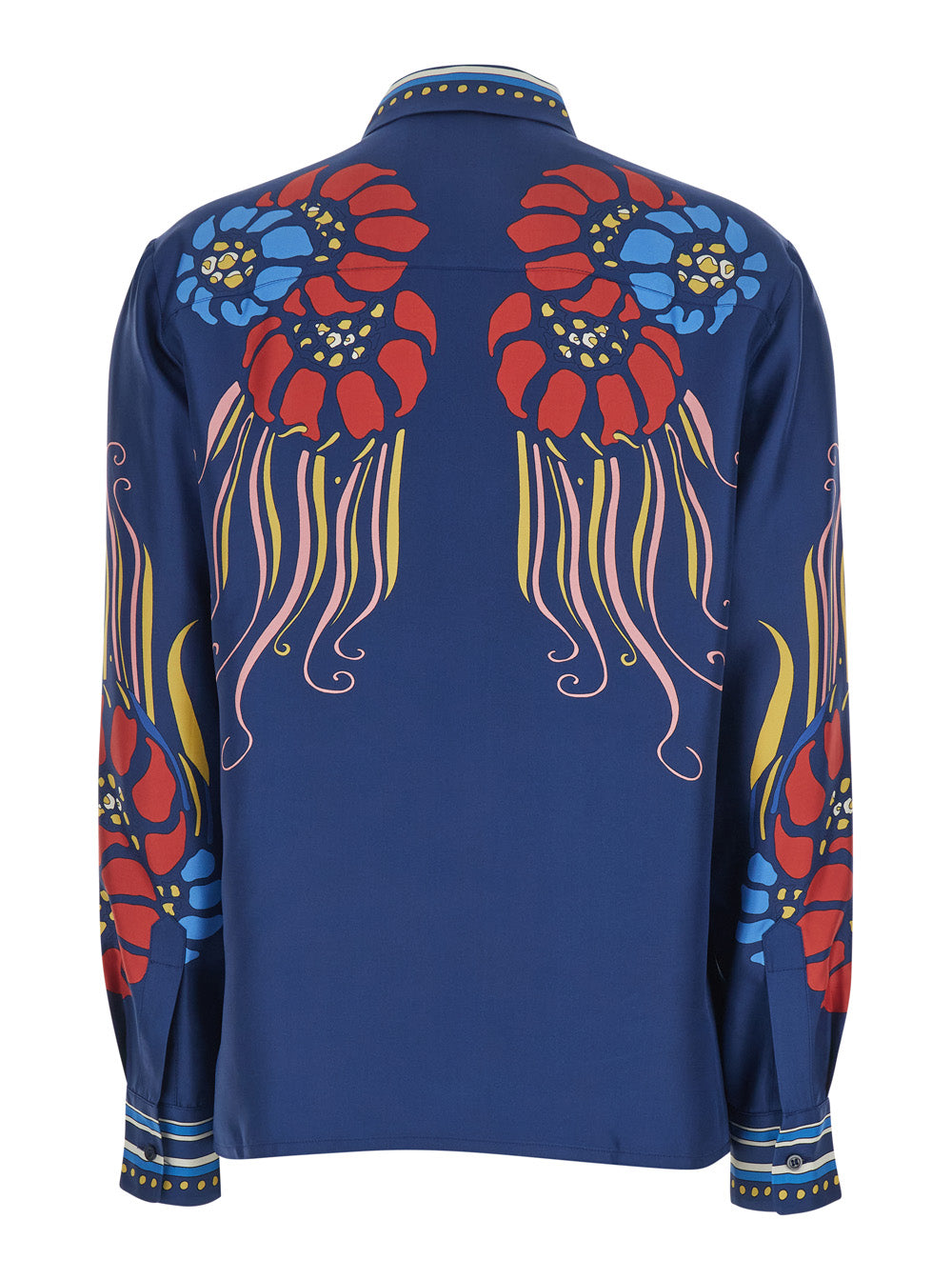 La Doublej Women Silk Shirt With Classic Collar And Multicolor All-Over Print For Women LA DOUBLEJ