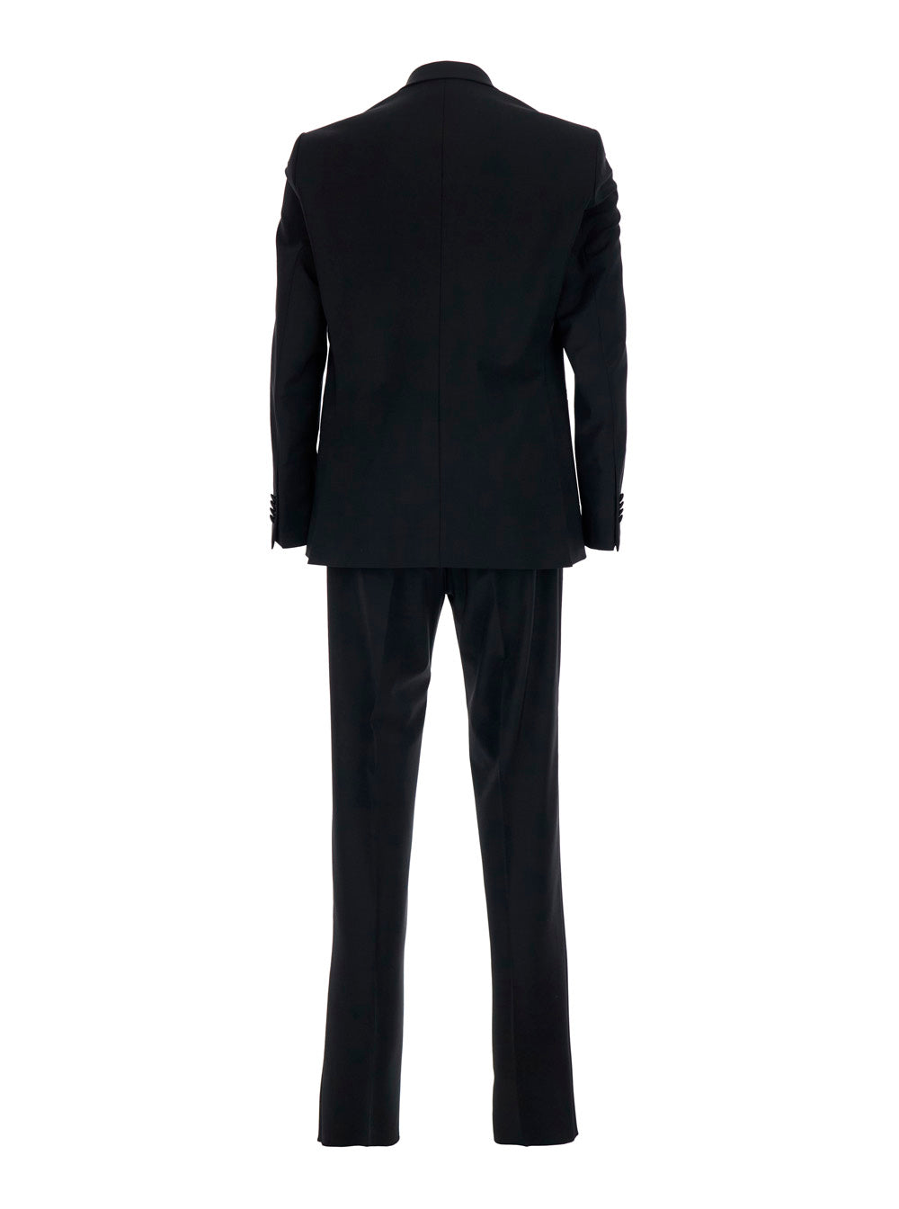 Leplain Men Single-Breasted Suit With Peak Revers In Black Fabric And Long Sleeve Jacket For Men