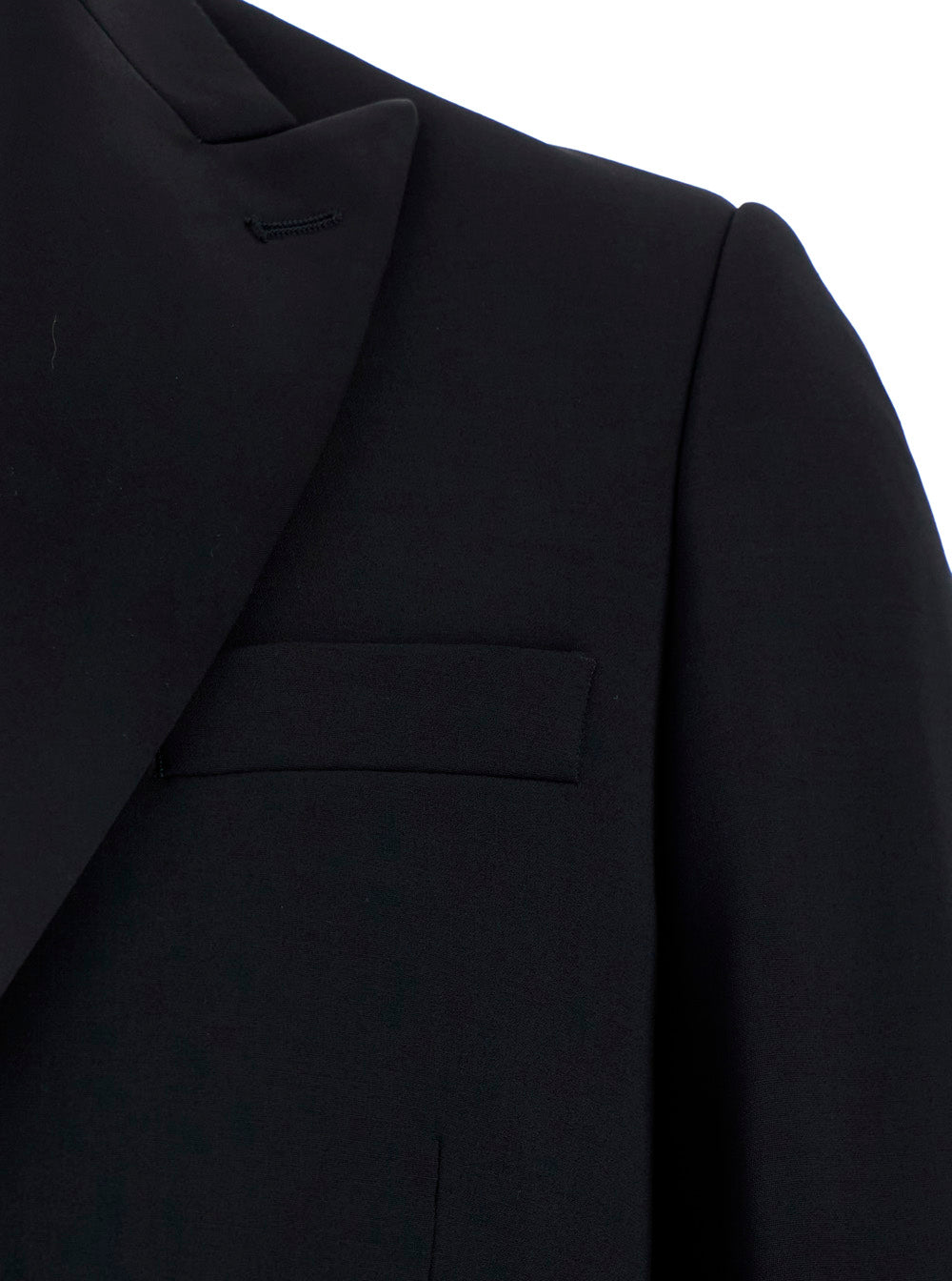 Leplain Men Single-Breasted Suit With Peak Revers In Black Fabric And Long Sleeve Jacket For Men
