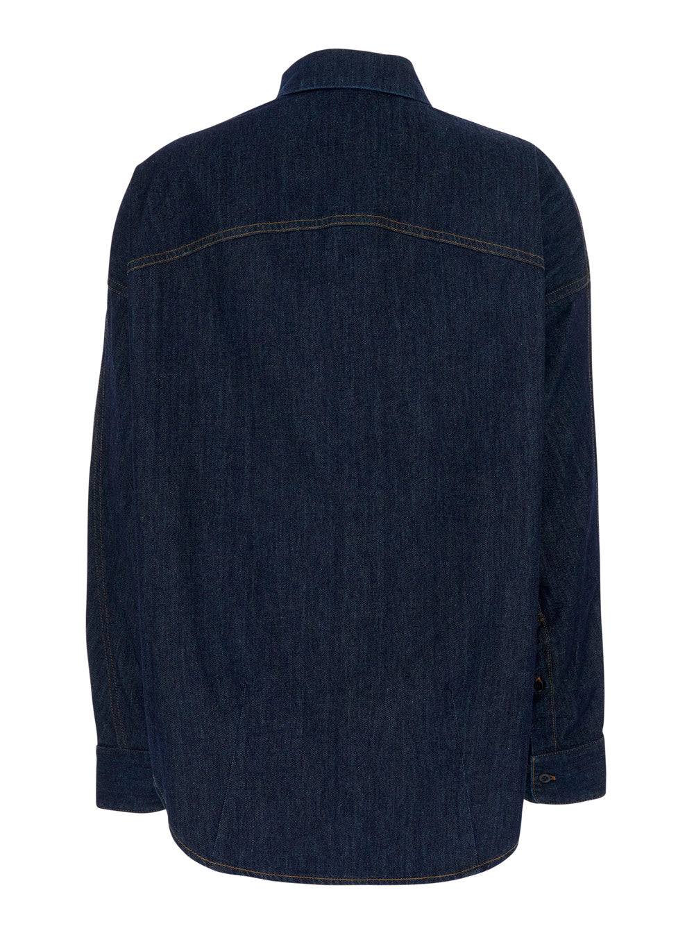 Dries Van Noten Women 'Casio' Blue Shirt With Classic Collar In Denim For Women