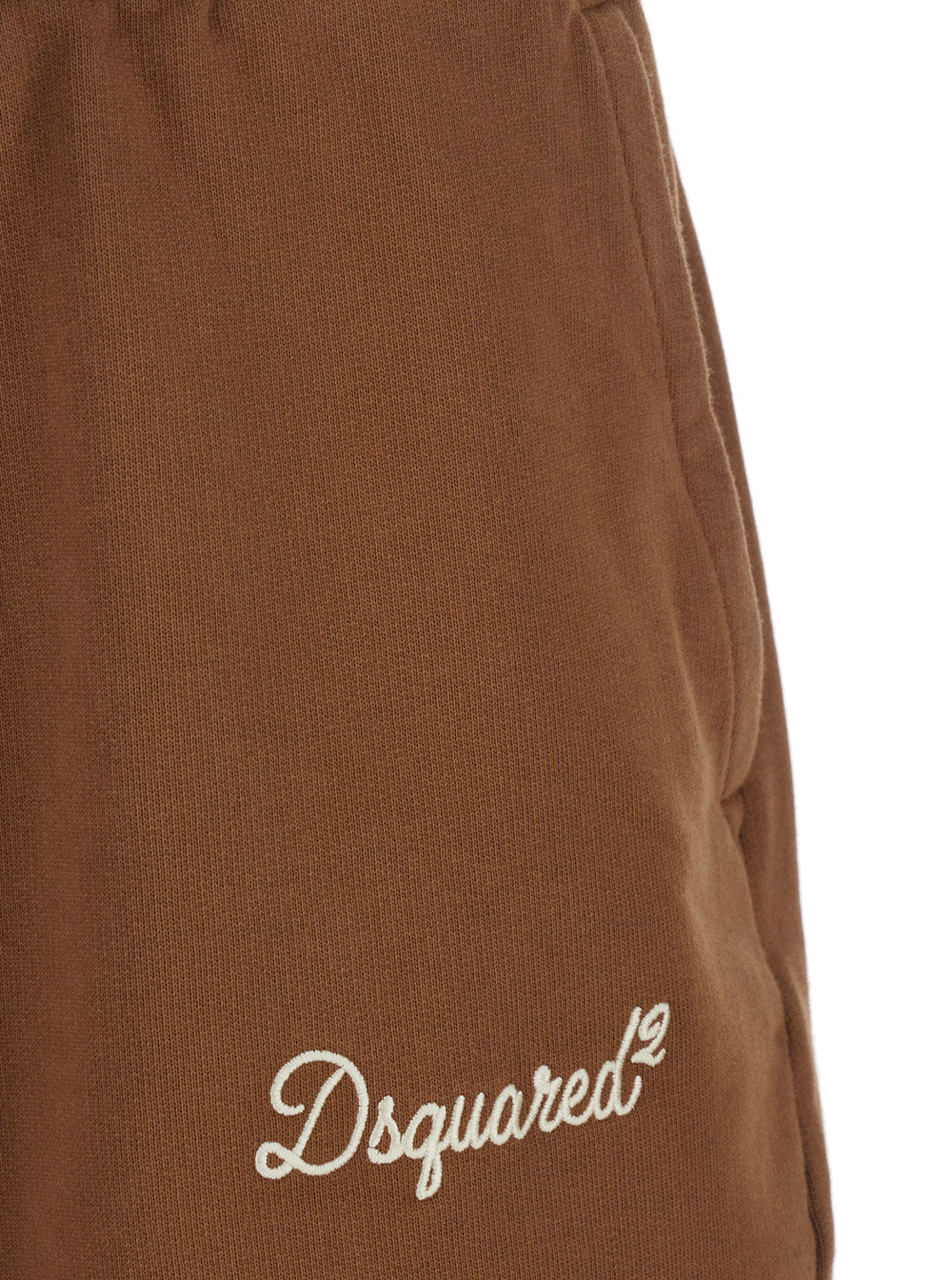 Dsquared2 Men Dsquared2 Shorts With Drawstring Waist And Logo Lettering On The Front In Brown Cotton For Women DSQUARED2