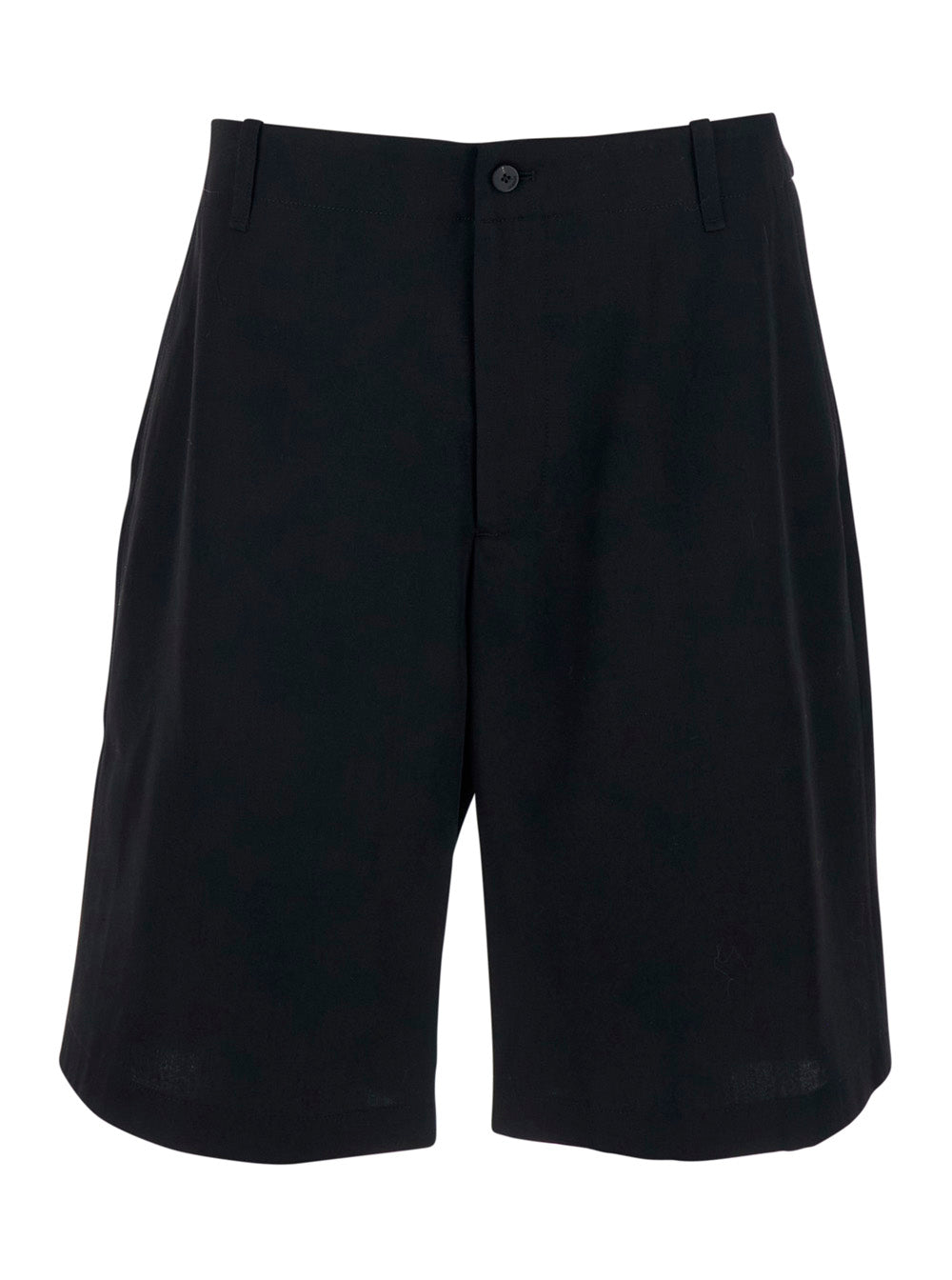 Jacquemus Men 'Le Short Camargue' Black Bermuda Shorts With Belt Loops And Wide Leg In Wool For Men