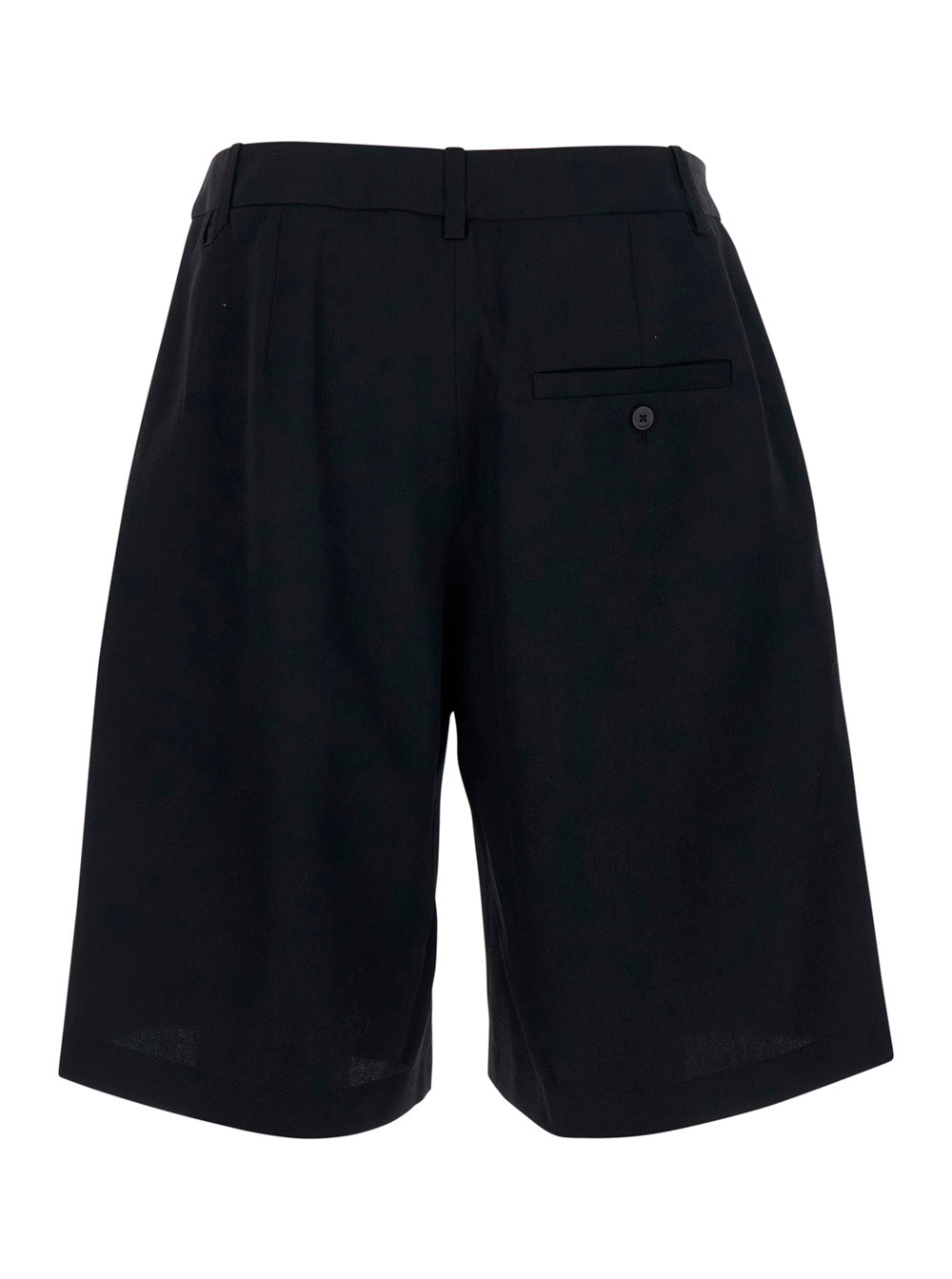 Jacquemus Men 'Le Short Camargue' Black Bermuda Shorts With Belt Loops And Wide Leg In Wool For Men