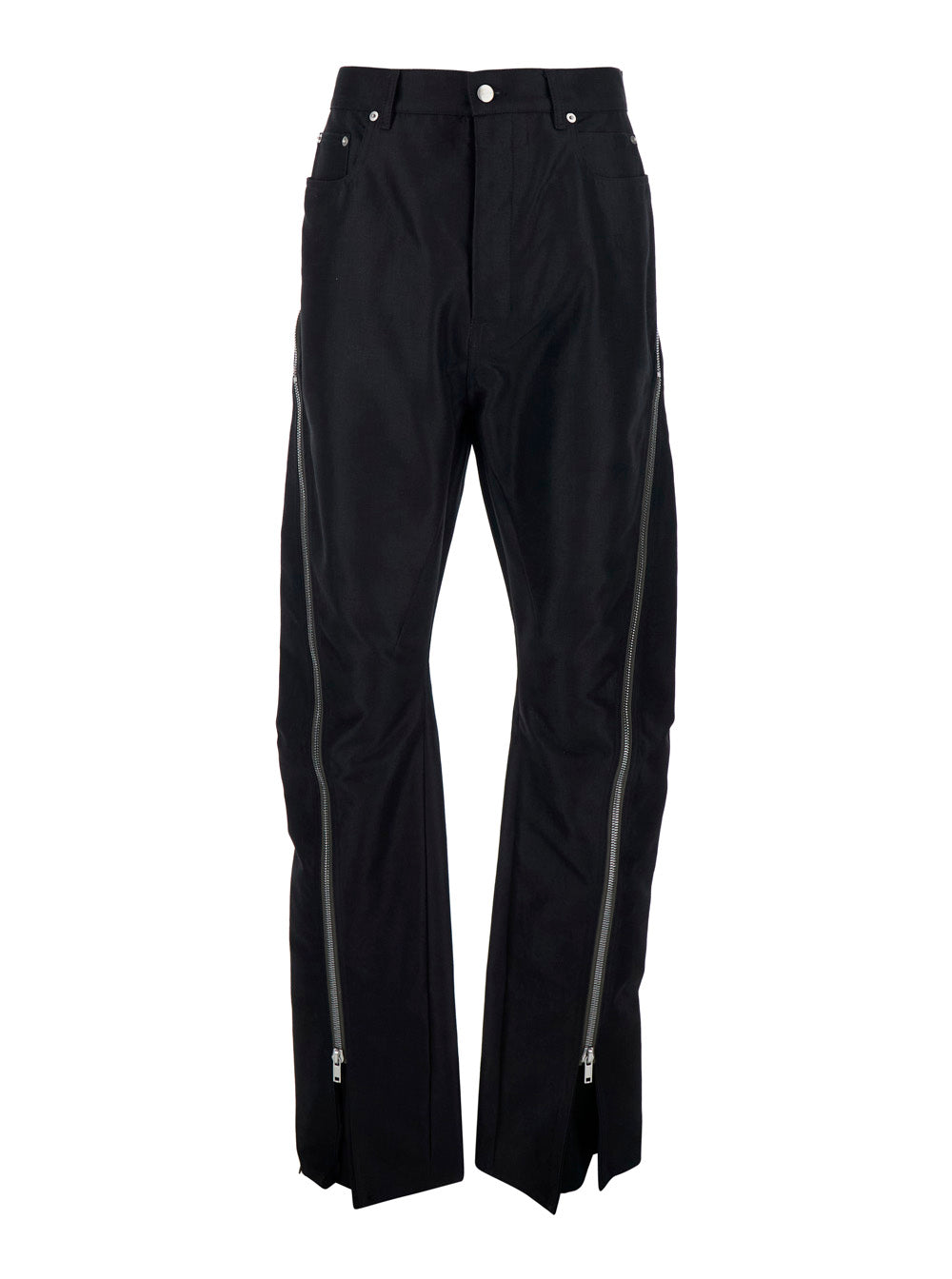 Rick Owens Men Men's 'Bolan Banana' Black Stretch Cotton Pants With Zip Details