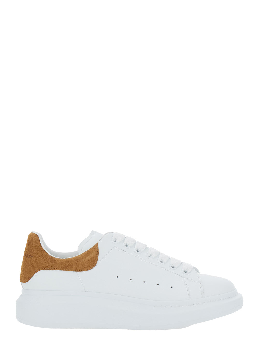 Alexander Mcqueen Men White Low Top Sneakers With Logo Lettering On Tongue And Heel In Leather Man ALEXANDER MCQUEEN