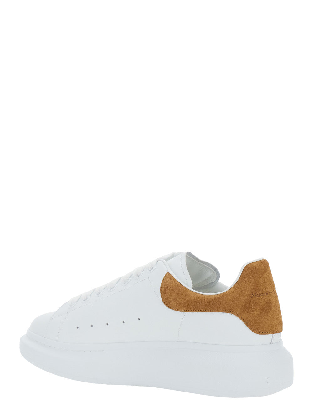 Alexander Mcqueen Men White Low Top Sneakers With Logo Lettering On Tongue And Heel In Leather Man ALEXANDER MCQUEEN