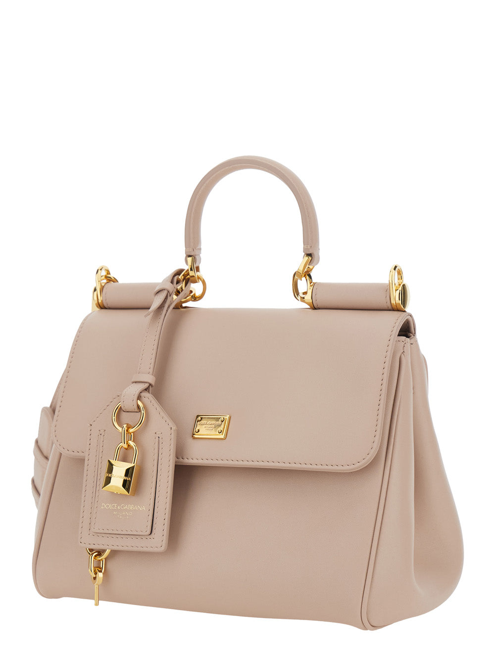 Dolce & Gabbana Women 'My Sicily' Pink Small Handbag With Padlock Detail In Leather For Women DOLCE & GABBANA