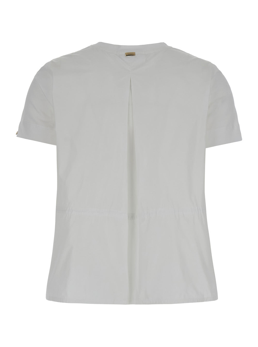 Herno Women White T-Shirt With Drawstring And Cut-Out In Cotton Woman HERNO