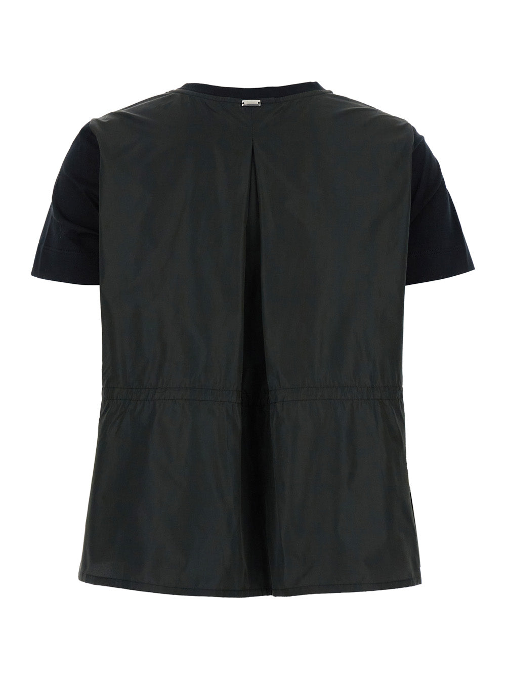 Herno Women Black T-Shirt With Drawstring And Vent On The Back In Cotton Woman HERNO