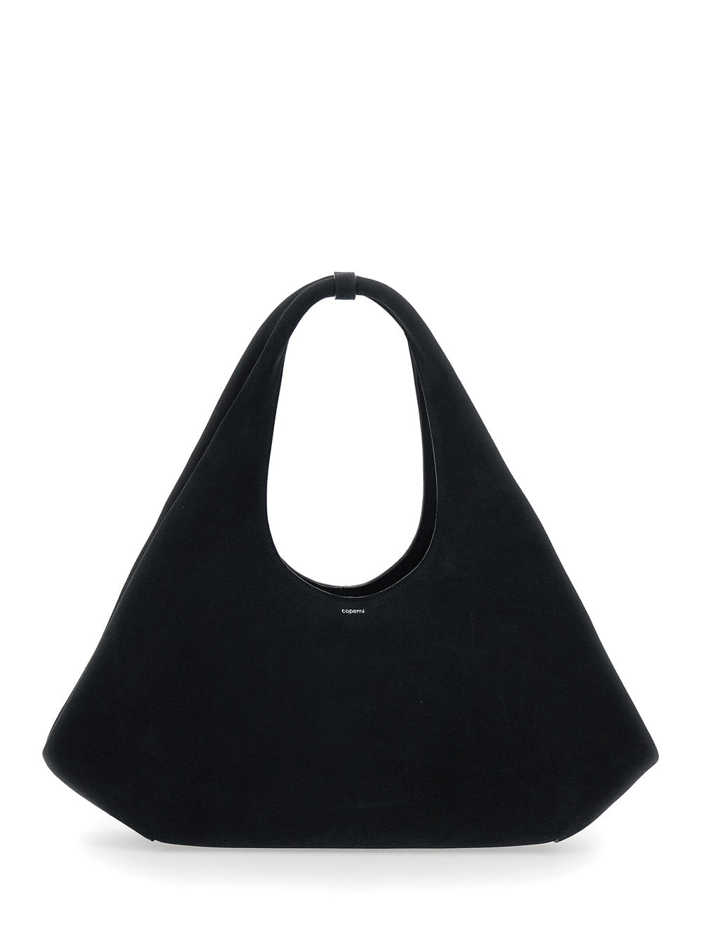 Coperni Women Shoulder Bag 'Coperni' With Top Handle And Lettering Logo On Front In Black Suede For Women