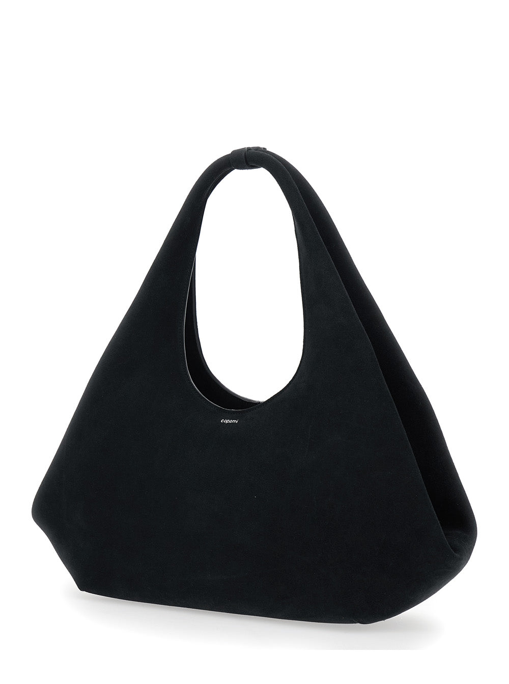 Coperni Women Shoulder Bag 'Coperni' With Top Handle And Lettering Logo On Front In Black Suede For Women