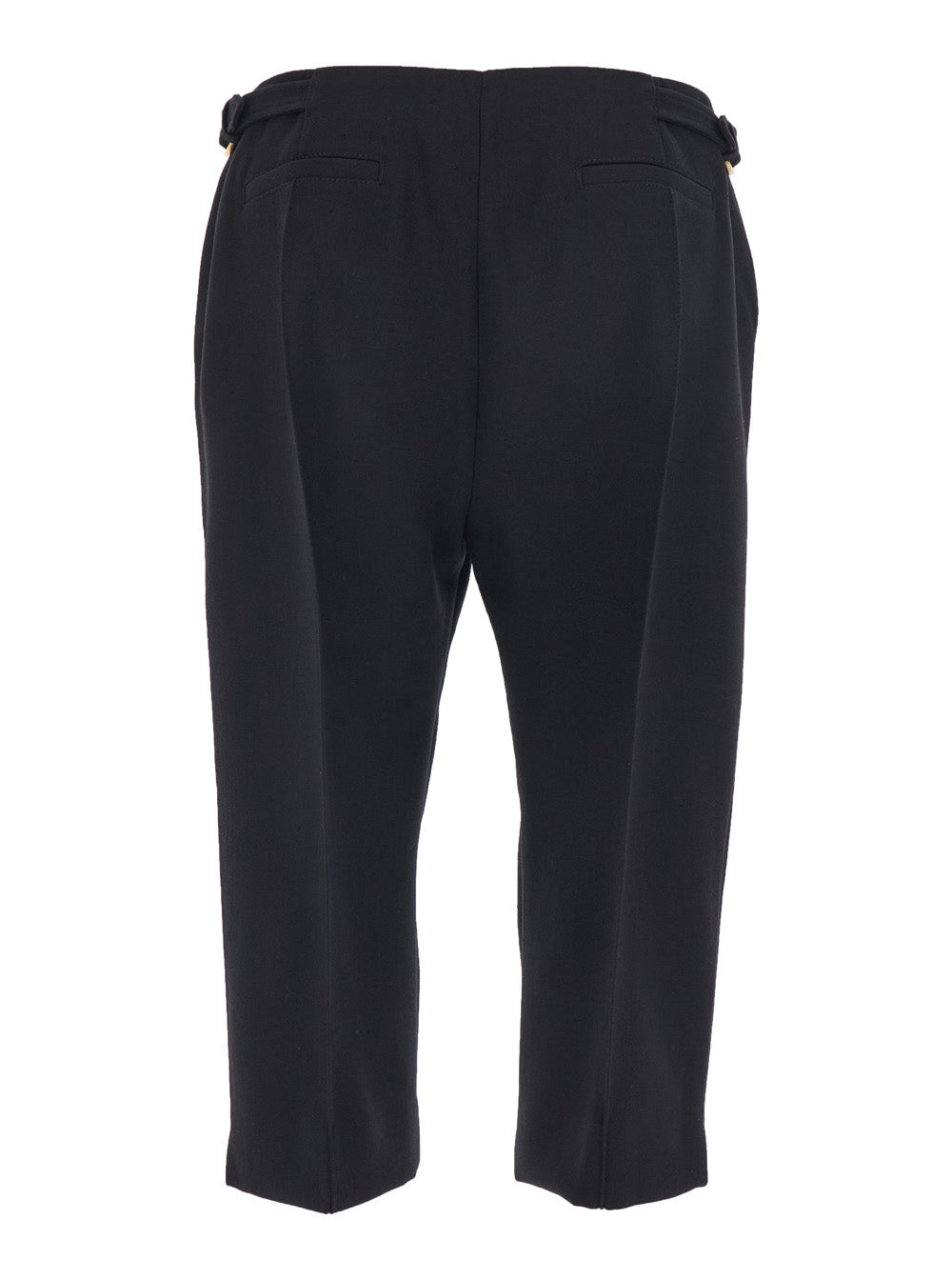 Chloé Women Black Bermuda With Side Buckle Closure And Front Pleats In Wool For Women CHLOE