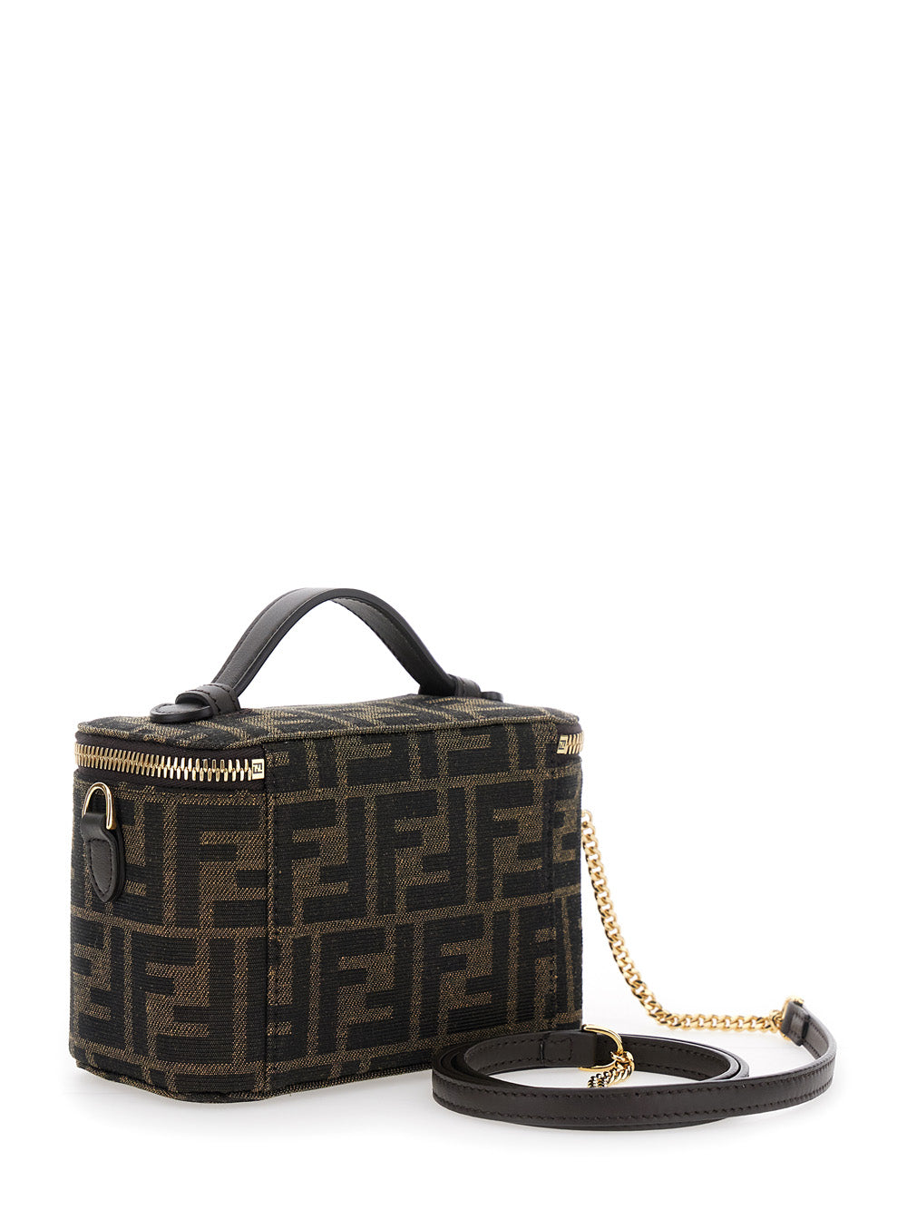Fendi Women 'Vanity Bag' Brown Handbag With Ff Motif In Relief In Fabric Woman