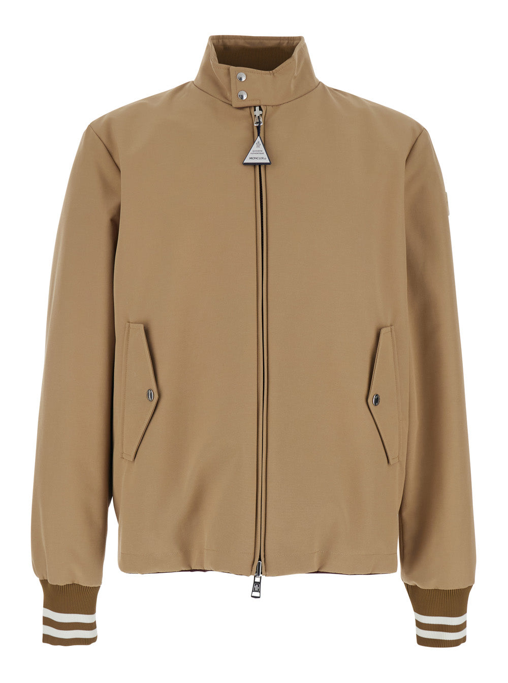 Moncler Men Reversible 'Prieure' Puffer Jacket With Logo Patch On Sleeve In Beige For Men MONCLER