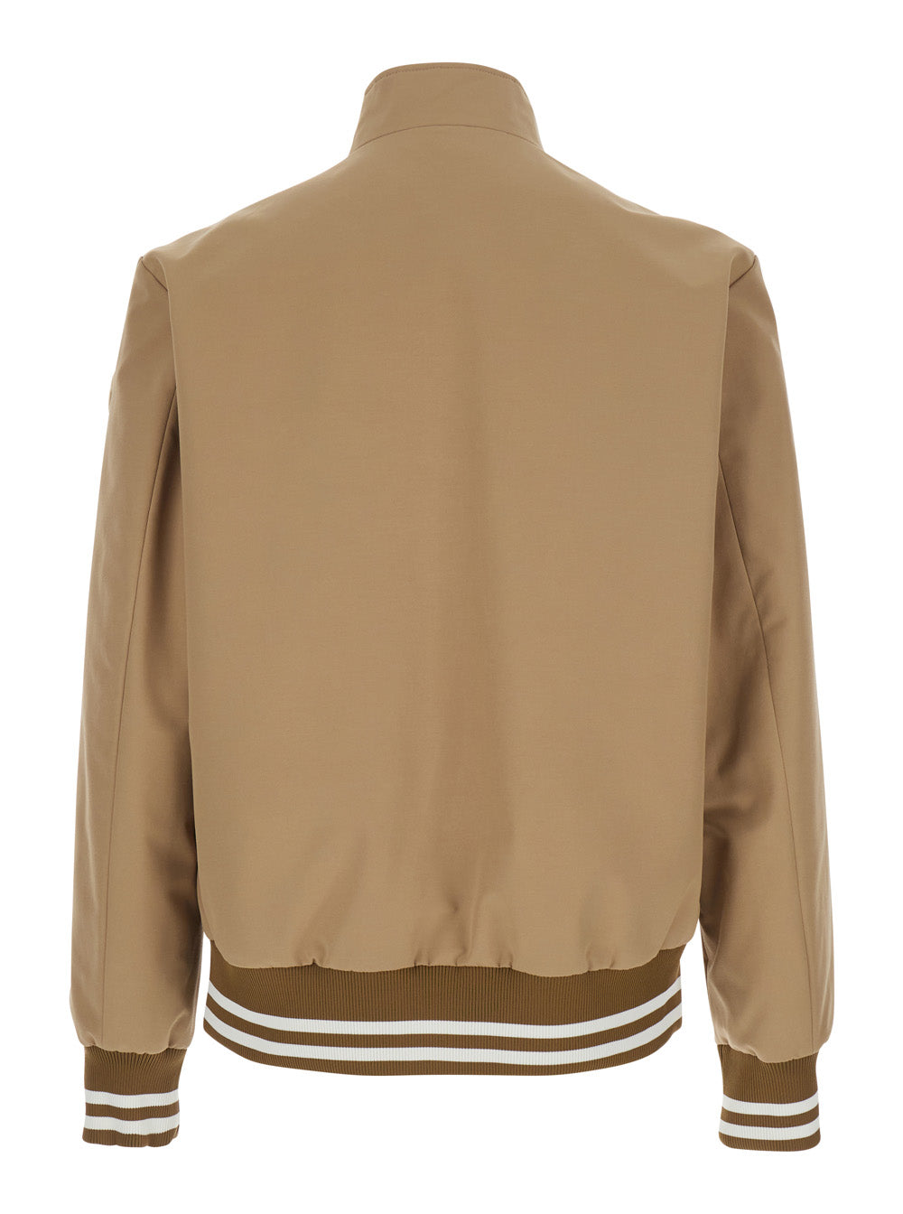 Moncler Men Reversible 'Prieure' Puffer Jacket With Logo Patch On Sleeve In Beige For Men MONCLER