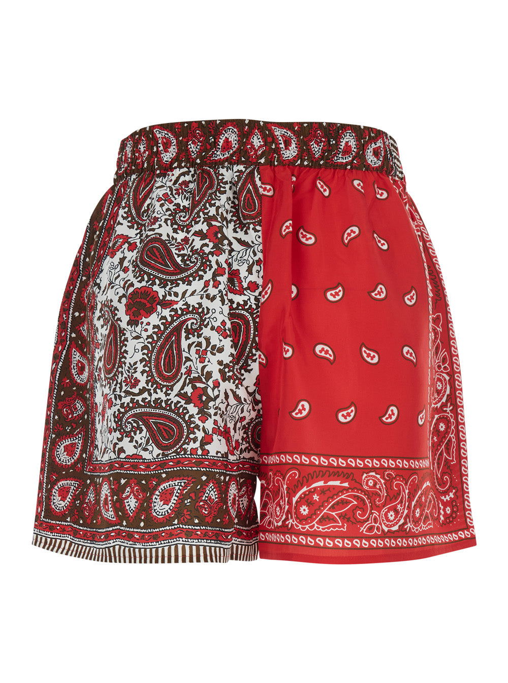 P.A.R.O.S.H. Women Red 'Shiele' Shorts With Elastic Waist And All-Over Silk Print For Women P.A.R.O.S.H.
