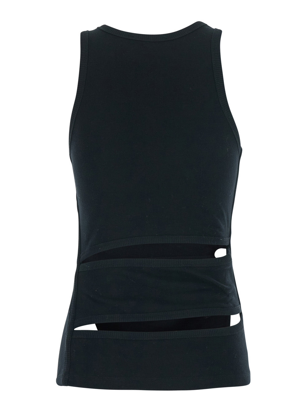 Coperni Women Sleeveless Top With Spiral Cut-Out Design And Logo Embroidery On The Front In Black Cotton For Women COPERNI
