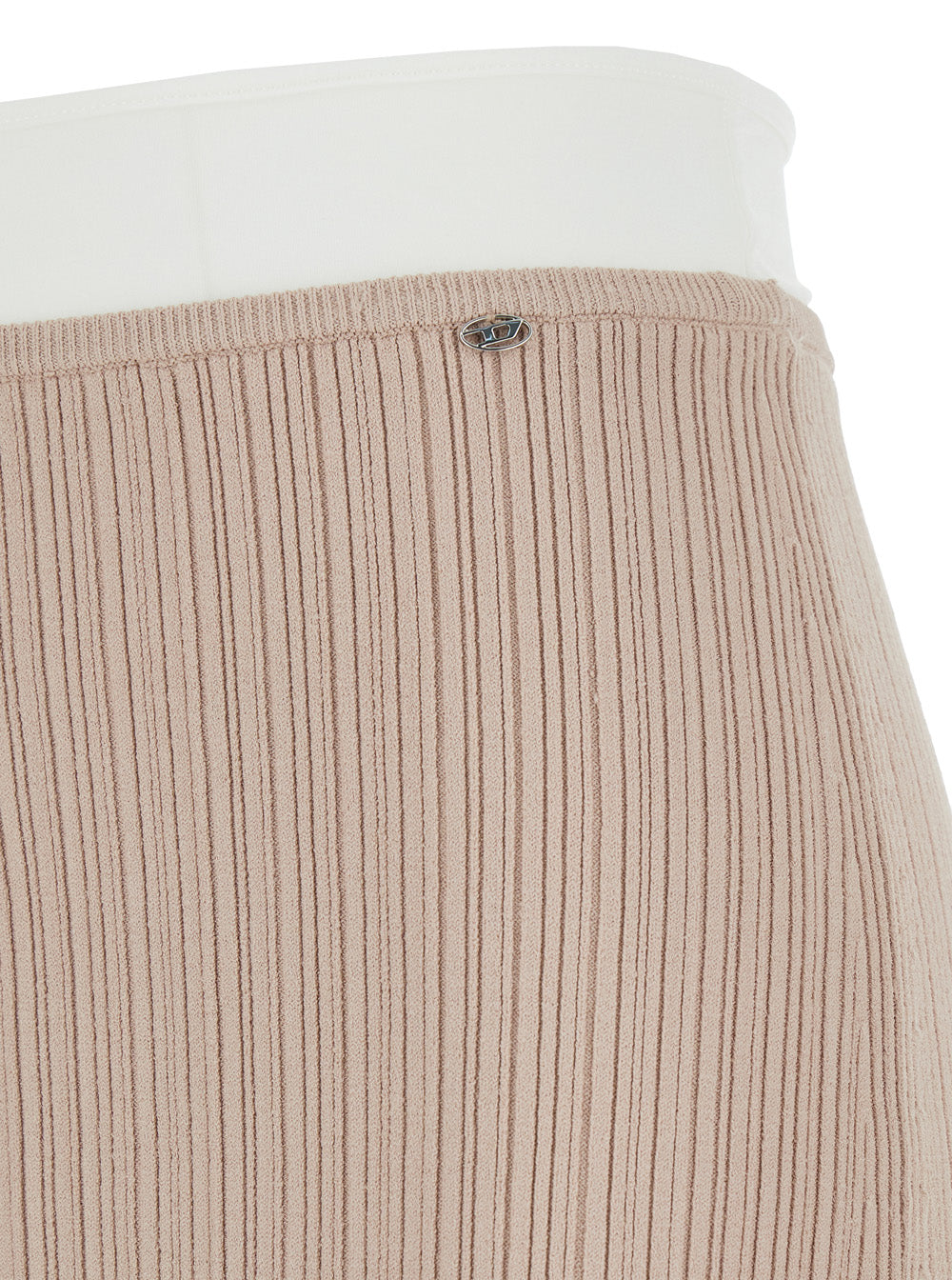 Diesel Women M-Zinia' Dress With Contrast Waist And Logo Plate On The Front In Viscose Blend Pink Women