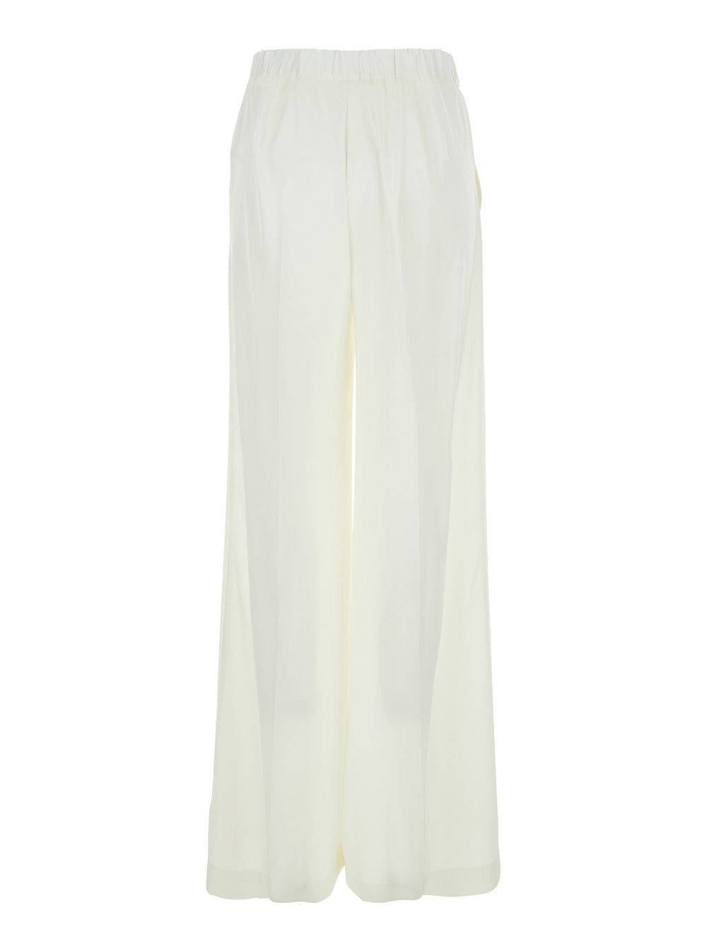 P.A.R.O.S.H. Women White Pants With Elastic Waist In Tech Fabric For Women P.A.R.O.S.H.