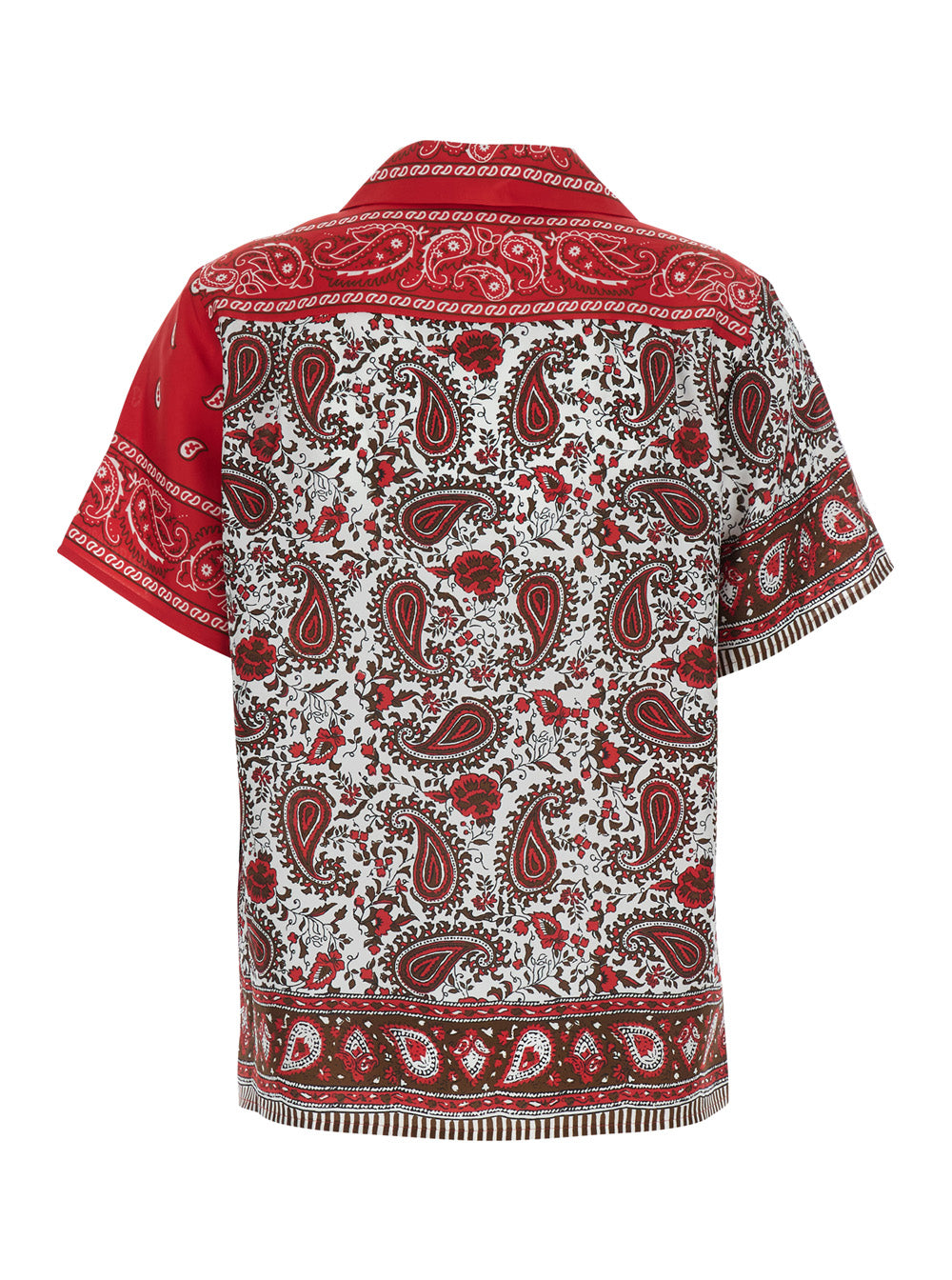 P.A.R.O.S.H. Women Shirt With Cuban Neckline And All Over Bandana Print In Red Silk For Women P.A.R.O.S.H.