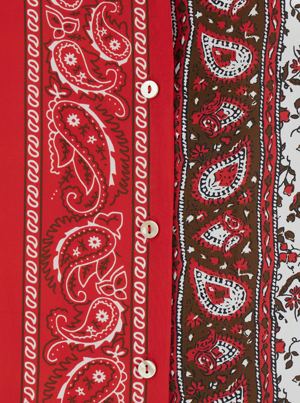 P.A.R.O.S.H. Women Shirt With Cuban Neckline And All Over Bandana Print In Red Silk For Women P.A.R.O.S.H.