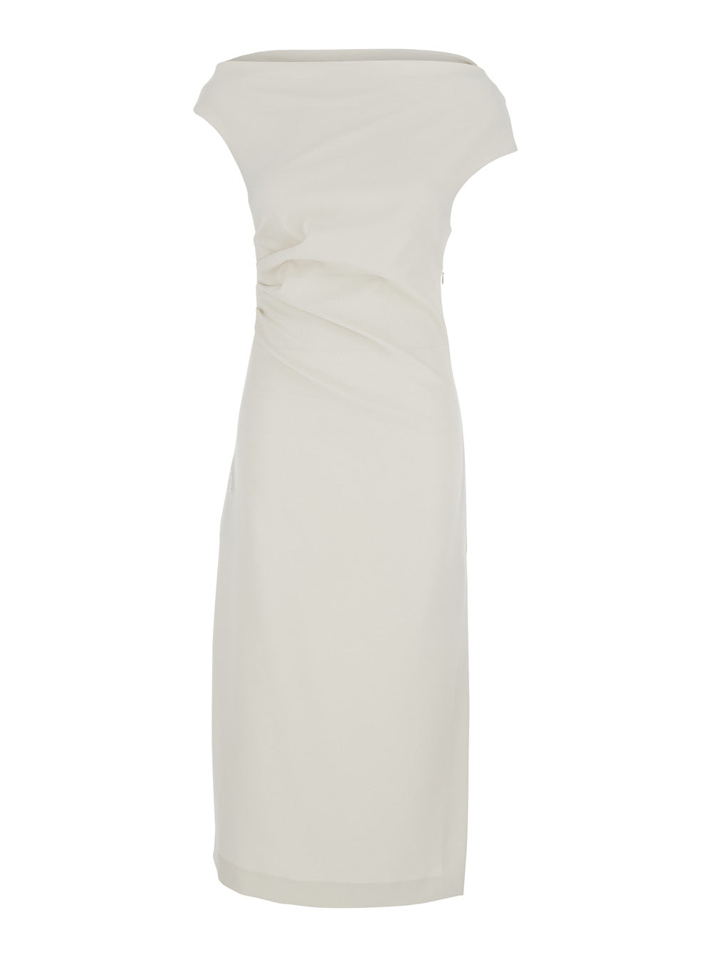 P.A.R.O.S.H. Women Long Dress With Square Neckline And Draped Details P.A.R.O.S.H.