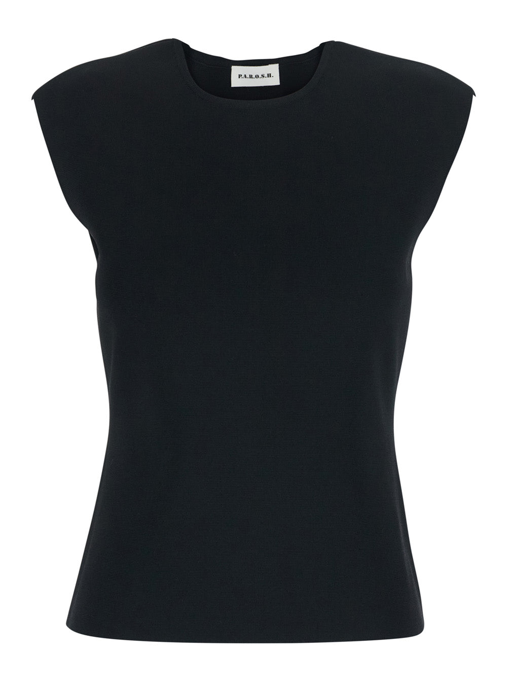 P.A.R.O.S.H. Women Black Top With Round Neck And Short Design In Viscose Blend Women P.A.R.O.S.H.